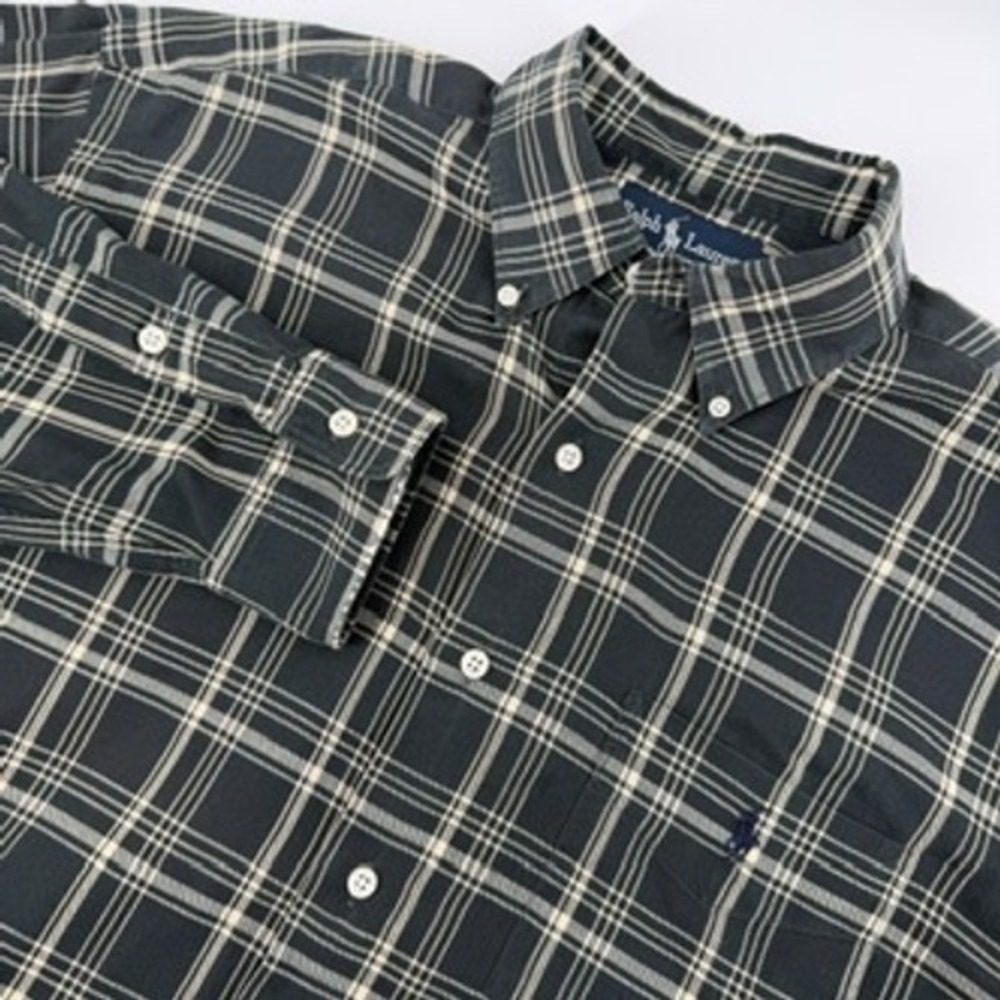 Ralph Lauren MCMEEL Plaid Button Down Shirt Men's Size Medium Cotton Long Sleeve